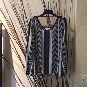 White and navy stripe Charming Charlie top.